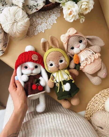 Receita Coelhos Amigurumi