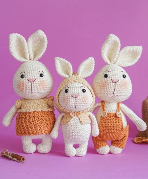 Receita Coelhos Amigurumi