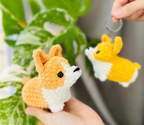 Receita Corgi Chaveiro Amigurumi