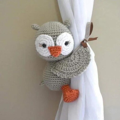 Receita Coruja Segura Cortina Amigurumi