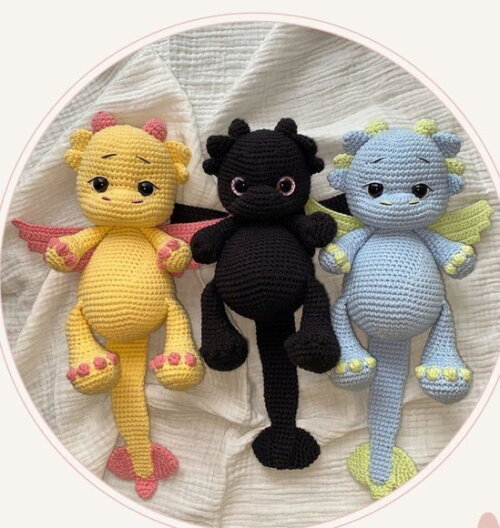 Receita Dragões Amigurumi