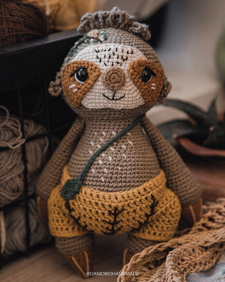 Receita em PDF - Bicho Preguiça Amigurumi