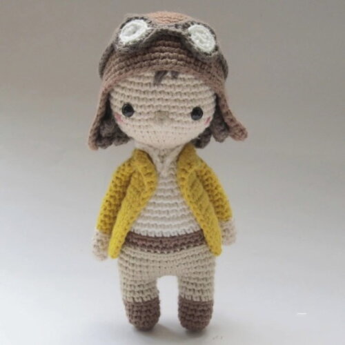 Receita em PDF - Menino Aviador Amigurumi