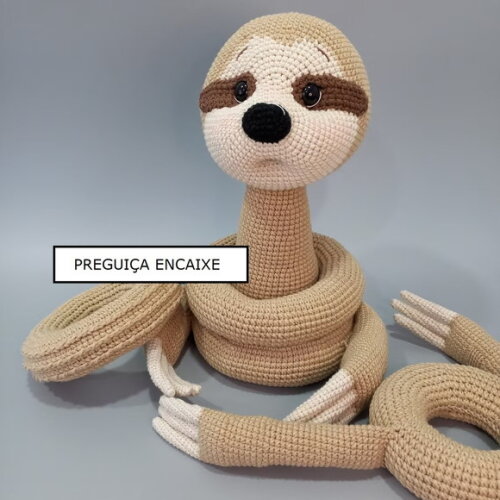 Receita Encaixe Preguiça Amigurumi