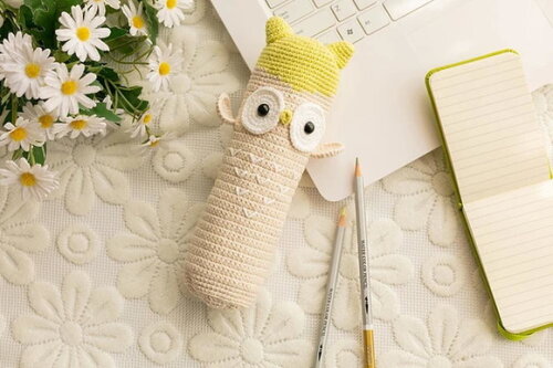 Receita Estojo Coruja Amigurumi
