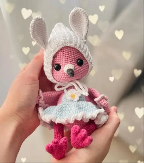 Receita Flamingo Bebe Amigurumi