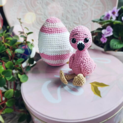 Receita Flamingo no Ovo Amigurumi