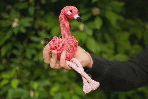 Receita Flamingo Amigurumi