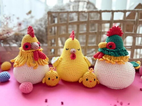 Receita Galinhas Amigurumi