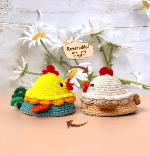 Receita Galo Reversivel Amigurumi