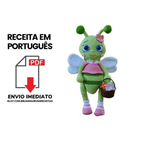 Receita Garfanhoto Amigurumi