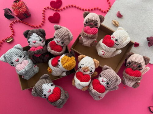 Receita Gatinhos Namorados Amigurumi
