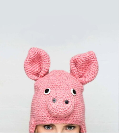 Receita Gorro Porco Amigurumi