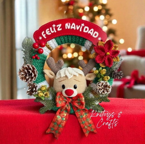 Receita Guirlanda Rena Amigurumi