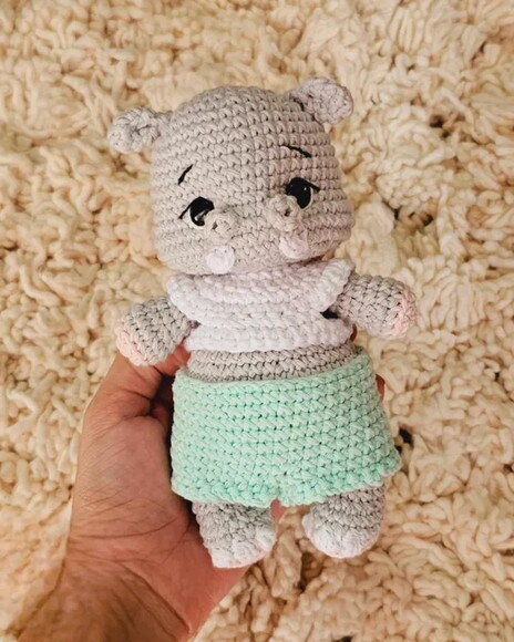 Receita Hipopotamo Amigurumi