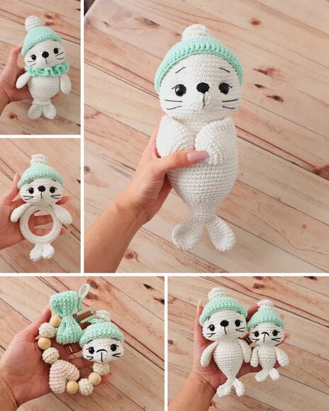 Receita Kit Infantil Foca Amigurumi