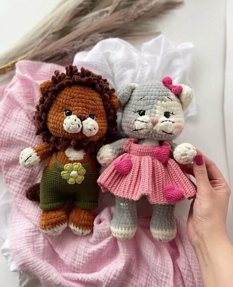 Receita Leão e Gato Amigurumi