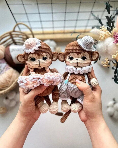 Receita Macacos Amigurumi