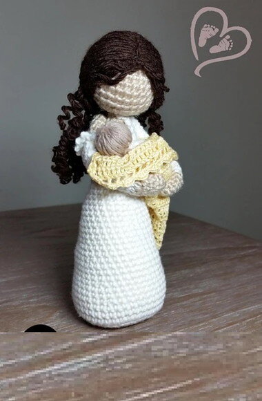Receita Maria e Menino Jesus Amigurumi