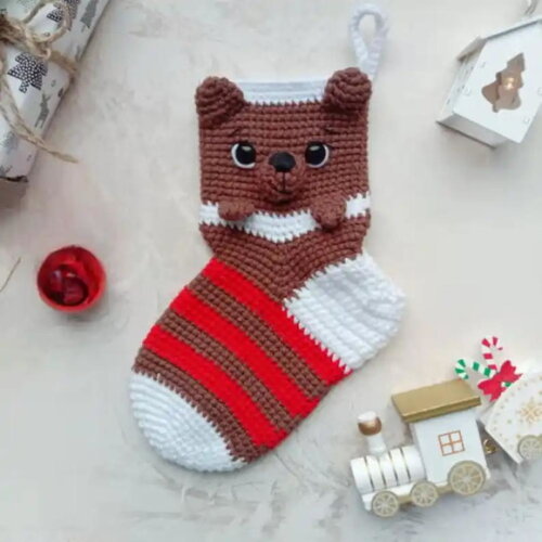 Receita Meia Ursinho Amigurumi