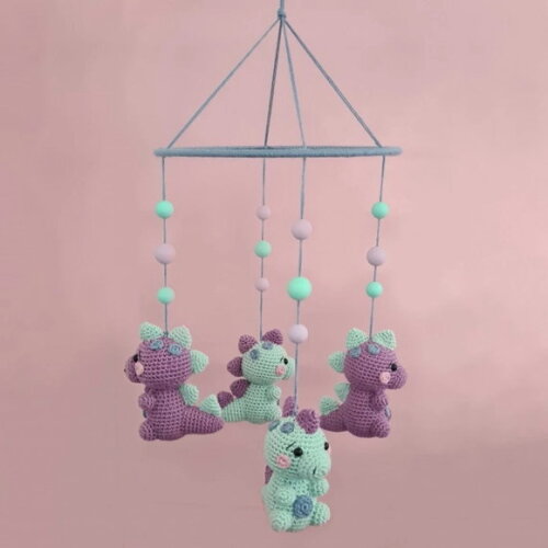 Receita Mobile Dinossauro Amigurumi