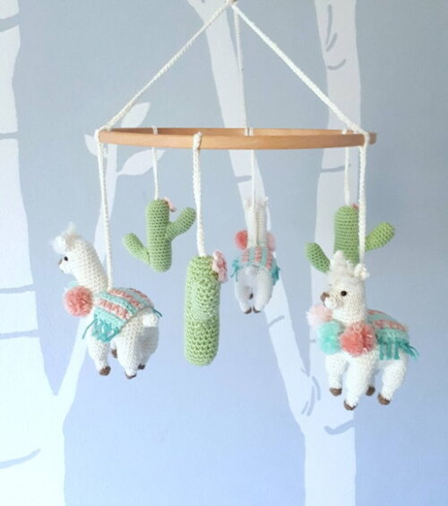 Receita Mobile Lhama Amigurumi