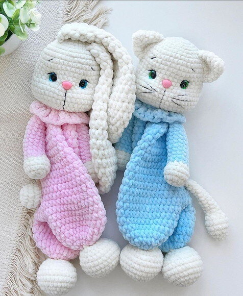 Receita Naninha Coelho e Gatinho Amigurumi