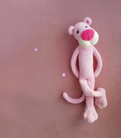 Receita Pantera Cor de Rosa Amigurumi