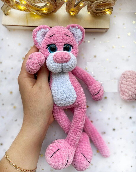 Receita Pantera Cor de Rosa Amigurumi
