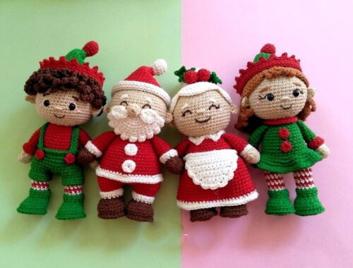 Receita Papai Noel e Mamae Noel Amigurumi