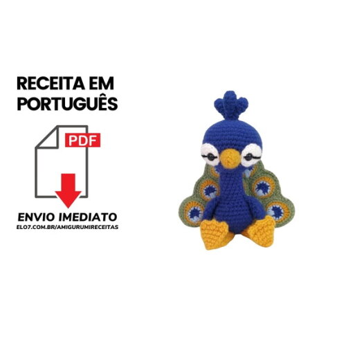 Receita Pavão Amigurumi