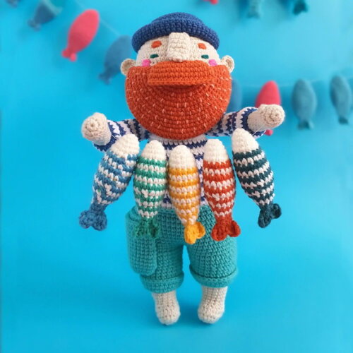 Receita Pescador Amigurumi