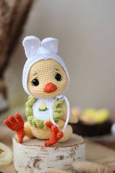 Receita Pintinho Disfaçado Amigurumi