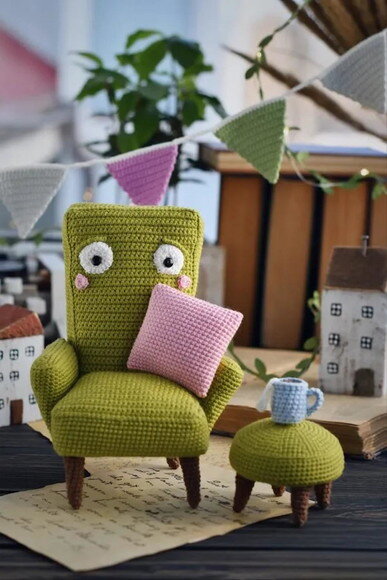Receita Poltrona Verde Amigurumi