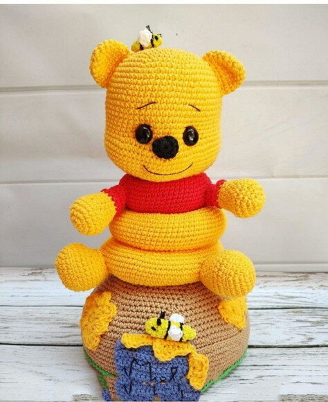 Receita Pooh Brinquedo Didatico Amigurumi