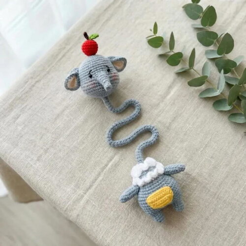 Receita Prendedor de Bolsa Elefante Amigurumi