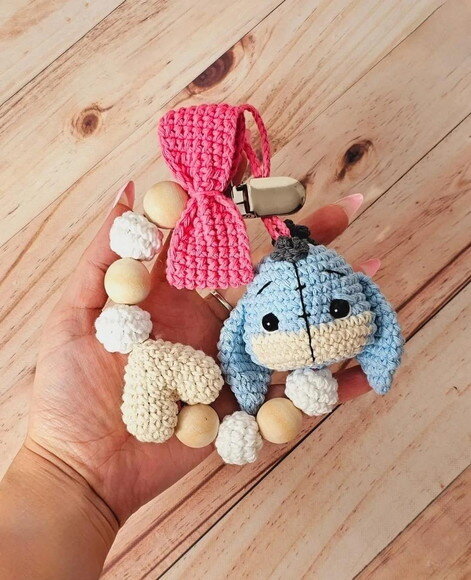 Receita Prendedor de Chupeta Bisonho Amigurumi