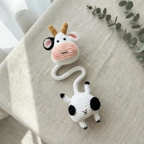 Receita Prendedor de Bolsa Vaca Amigurumi