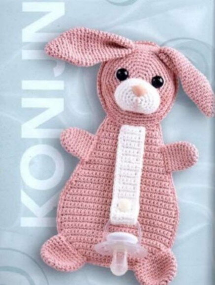 Receita Prendedor de Chupeta Coelho Amigurumi