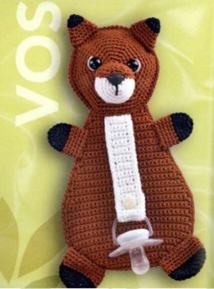 Receita Prendedor de Chupeta Raposa Amigurumi