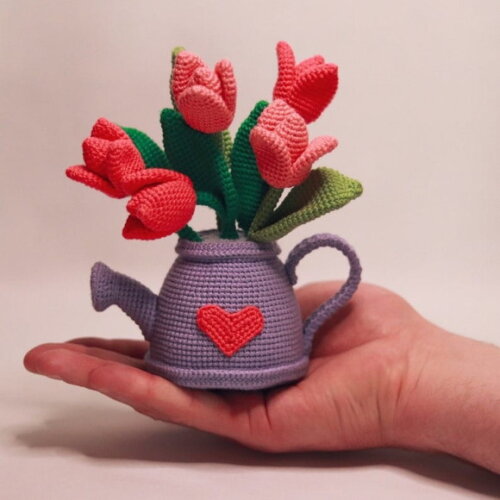 Receita Regador de Flor Amigurumi
