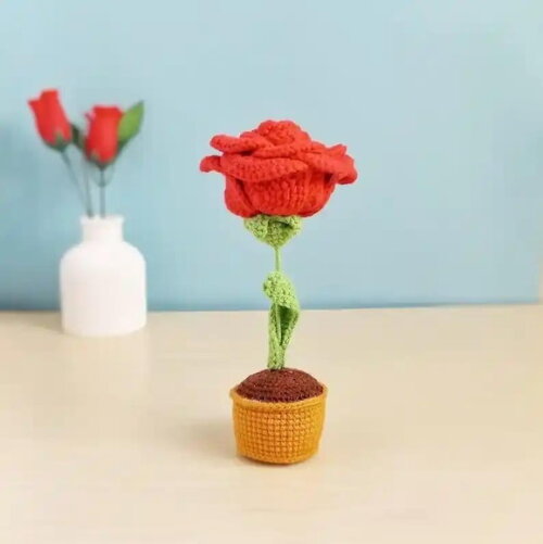 Receita Rosa Amigurumi
