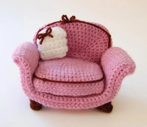 Receita Sofa Rosa Amigurumi