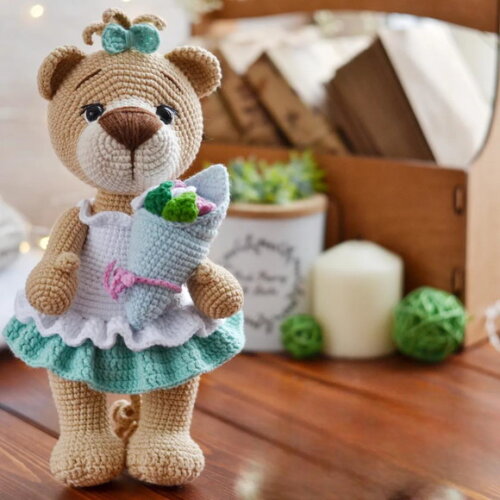 Receita Ursinha de Buque Amigurumi