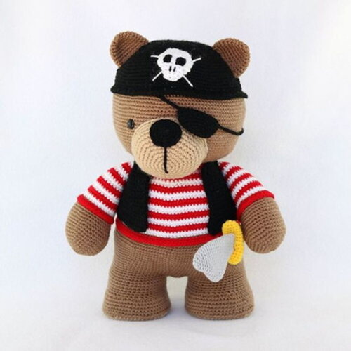 Receita Urso Pirata Amigurumi