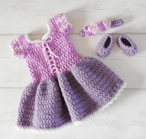 Receita Vestido Rapunzel Amigurumi