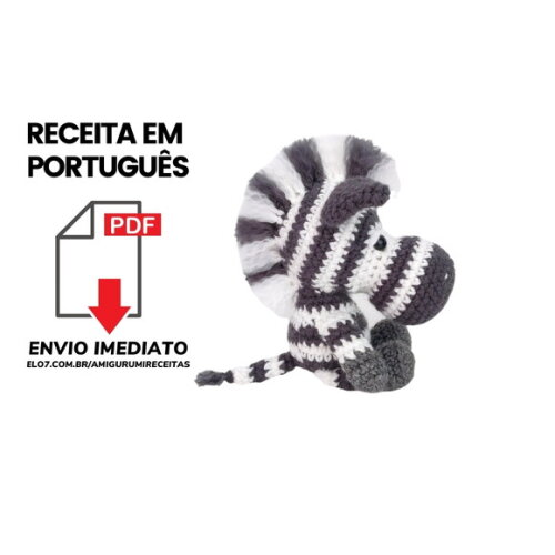 Receita Zebra Amigurumi