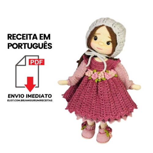 Receitas em PDF - Boneca Amigurumi