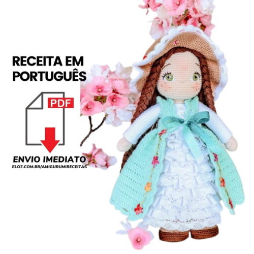 Receitas em PDF - Boneca realista Amigurumi