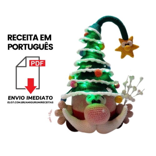 Receitas em PDF - Gnomo natalino Amigurumi